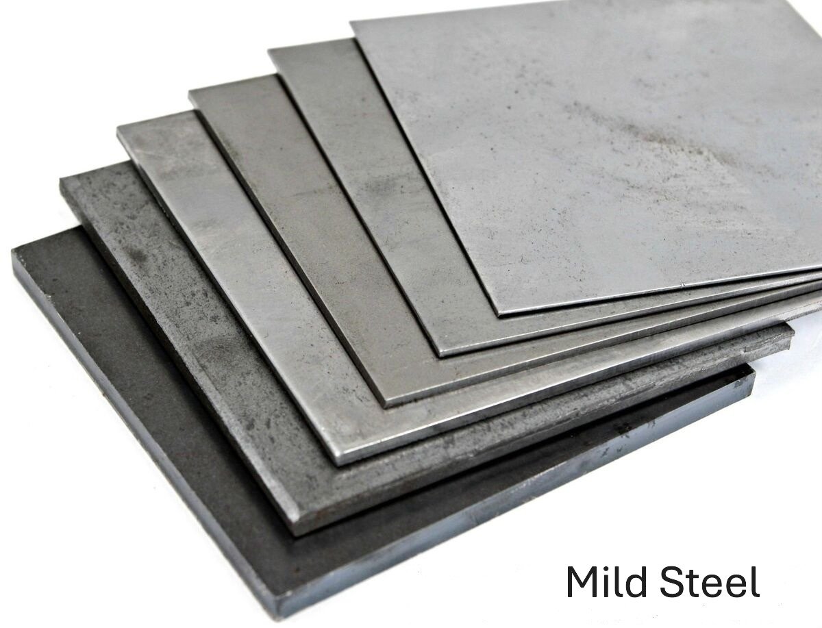 Stack of mild steel sheets arranged.